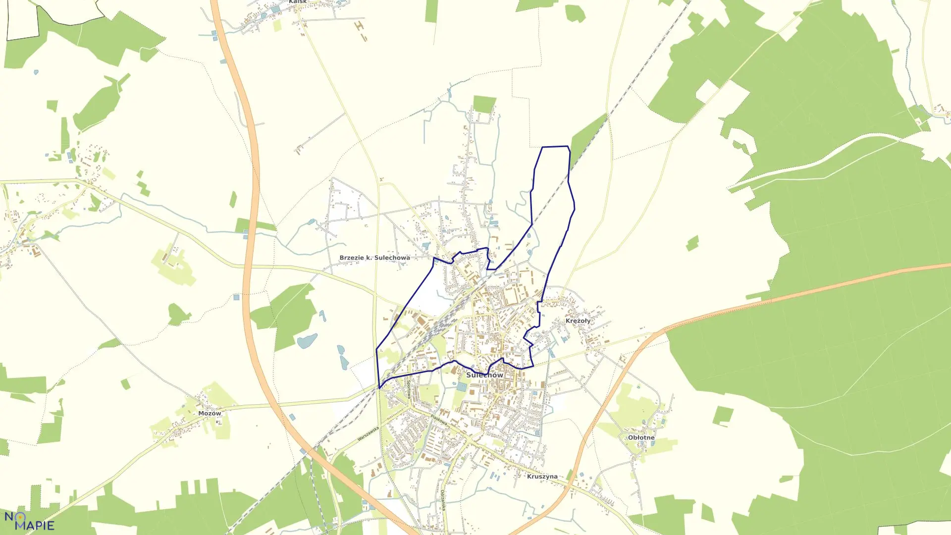 Mapa obrębu 1 w gminie Sulechów