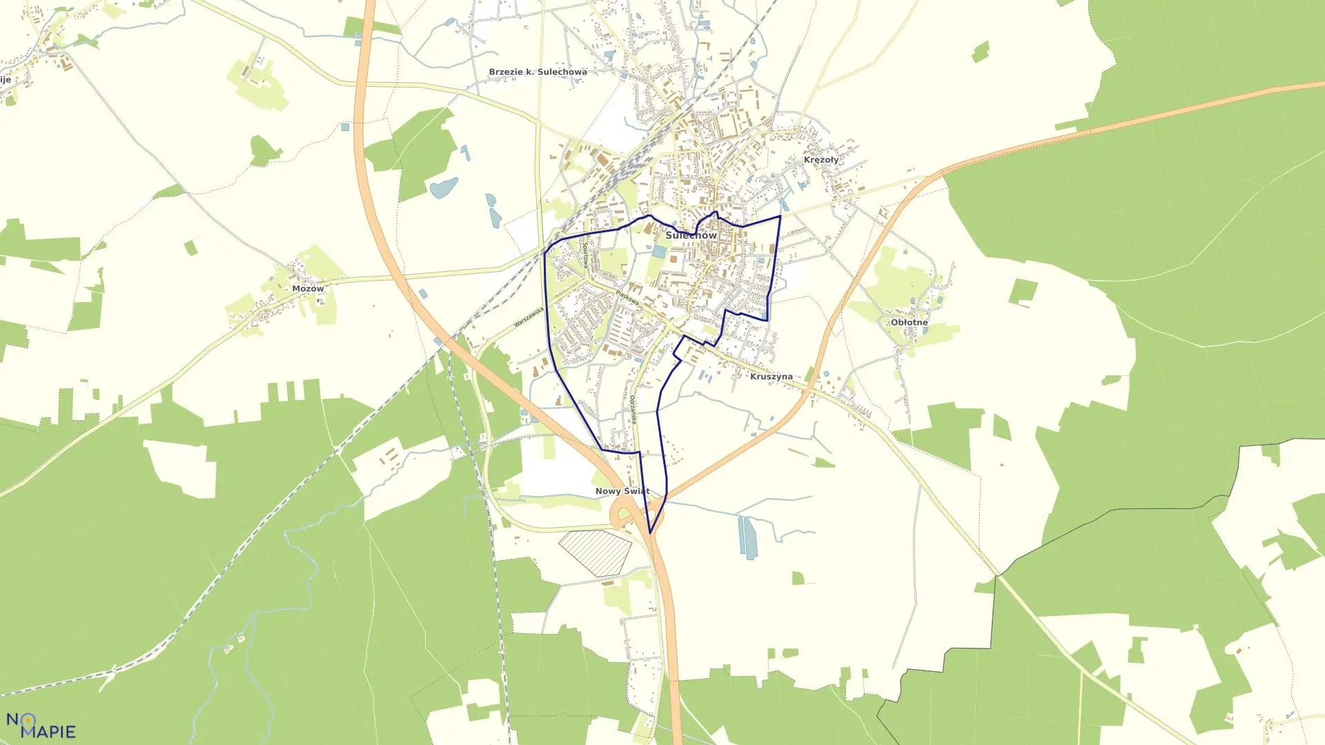 Mapa obrębu 2 w gminie Sulechów